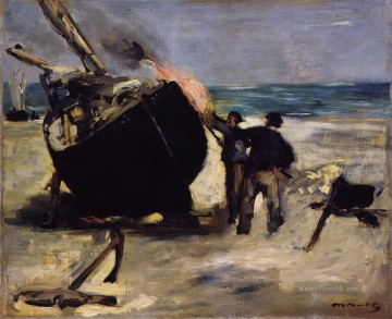 Tarring die Boot Eduard Manet Strand Ölgemälde